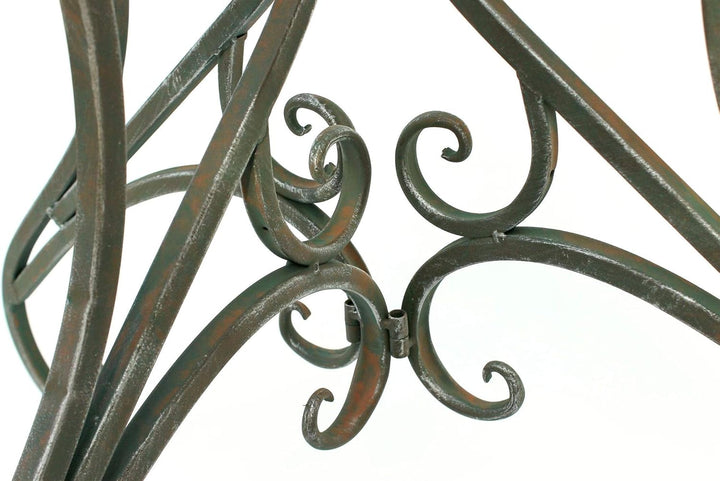 DanDiBo Tisch Halbrund Wandtisch Halbtisch 130434 Beistelltisch aus Metall 90 cm Gartentisch Konsole