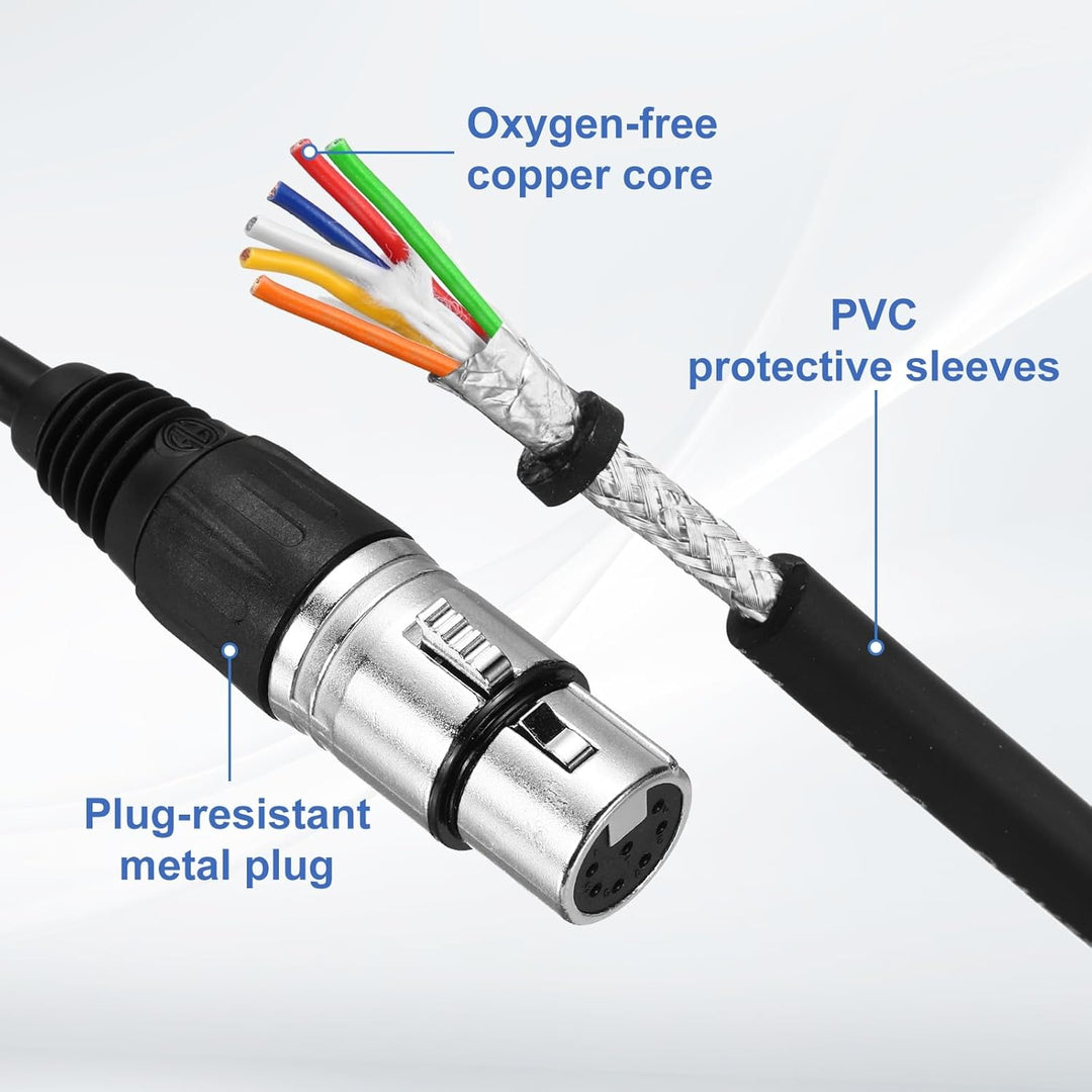 QUARKZMAN 7ft 7 Pin XLR Kabel XLR Stecker Auf Buchse Adapter Mikrofonkabel Für Bühnenstudio Kabel