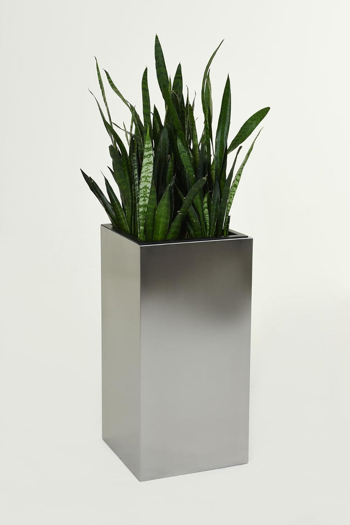 VIVANNO Pflanzkübel Blumenkübel Pflanzgefäss Übertopf Edelstahl Block - 80 x 40 x 40 cm BLOCK 80x40x