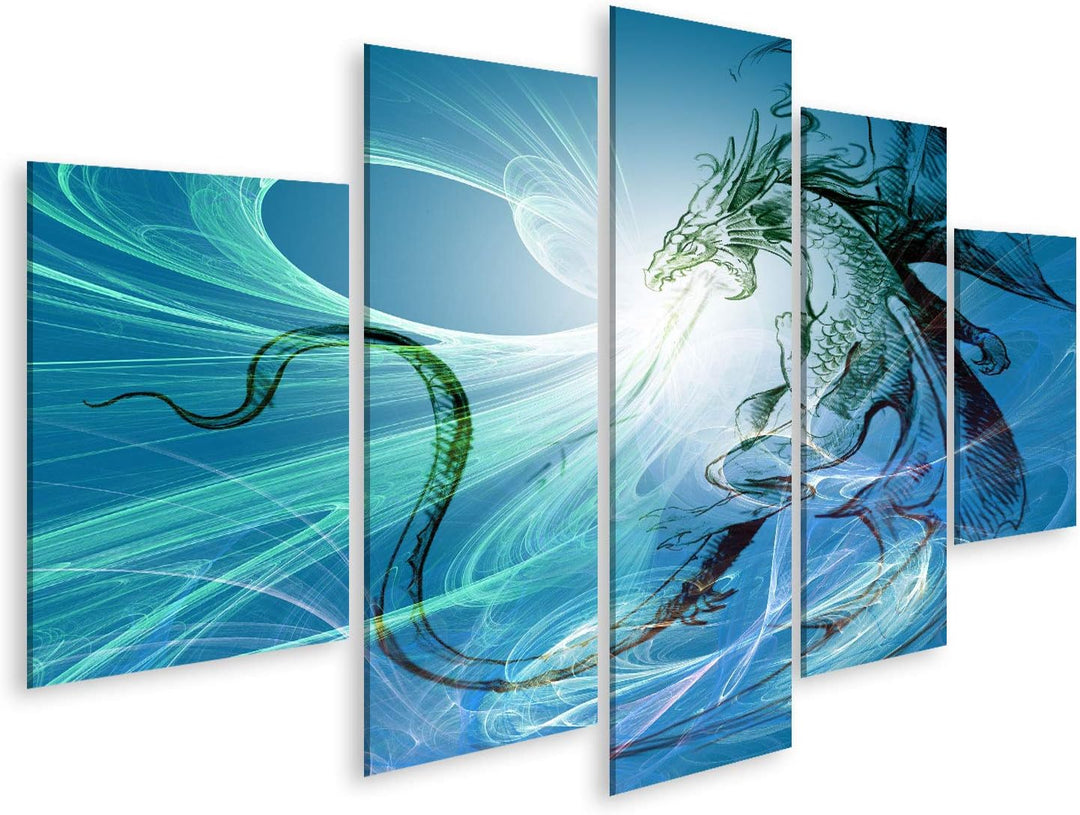 islandburner Bild auf Leinwand Feuer Spuckender Drache Fantasy Jugendzimmer Bilder Wandbilder Poster