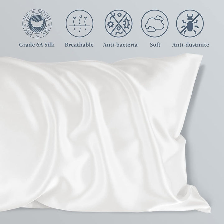 LULUSILK Kissenbezug für Haare und Haut, 100 % reine Seide, 16 Momme mit verdecktem Reissverschluss,