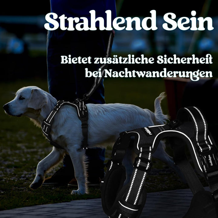rabbitgoo Hundegeschirr Grosse Hunde, Verstellbare Geschirr Hund ohne Zug &amp; Würgen, Anti Zug Hundege