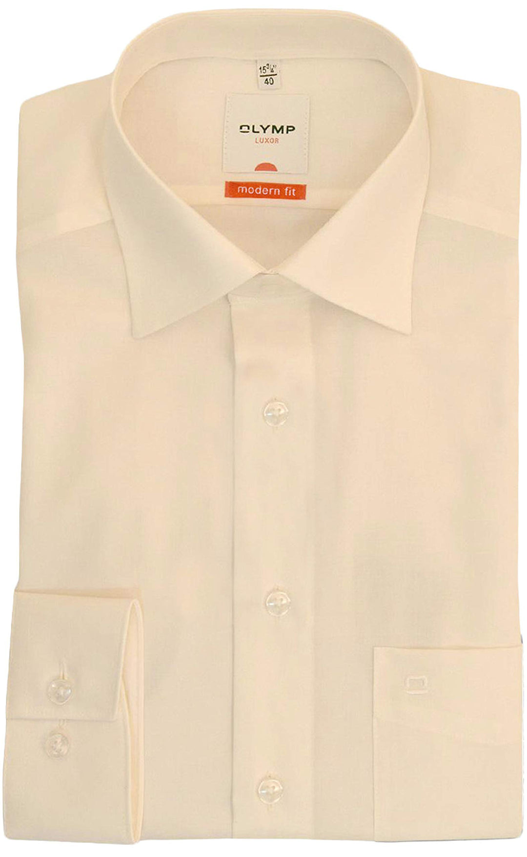 OLYMP Herren Businesshemd Luxor, Männer Oberhemd,Extra Langer Arm,Uni,modern fit 37 Beige, 37 Beige