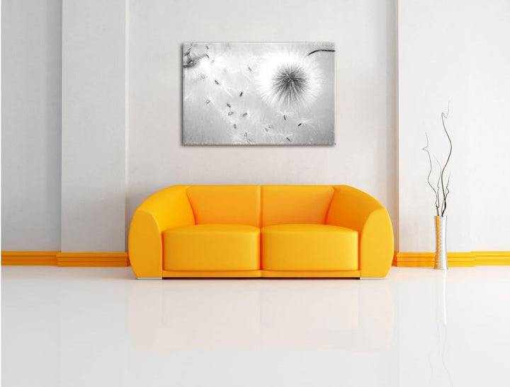 Pixxprint Pusteblumen in Bewegung Kunst als Leinwandbild/Grösse: 100x70 / Wandbild/Kunstdruck/fertig