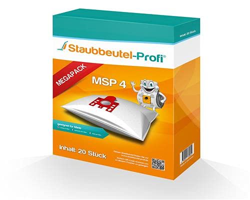 20 Staubsaugerbeutel MSP4 geeignet für Miele Complete C3 Premium Edition EcoLine - SGTP3 von Staubbe