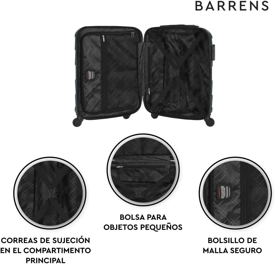 BARRENS Kabinenkoffer + Reisekosmetikkoffer Set | Handgepäck | Kabinenkoffer 55x40x20cm 34l | Kosmet