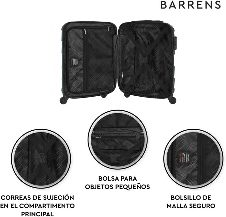 BARRENS Kabinenkoffer + Reisekosmetikkoffer Set | Handgepäck | Kabinenkoffer 55x40x20cm 34l | Kosmet