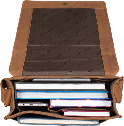 STILORD 'Lars' Vintage Umhängetasche Leder Herren für 13,3 Zoll Tablet MacBooks und iPad Schultertas