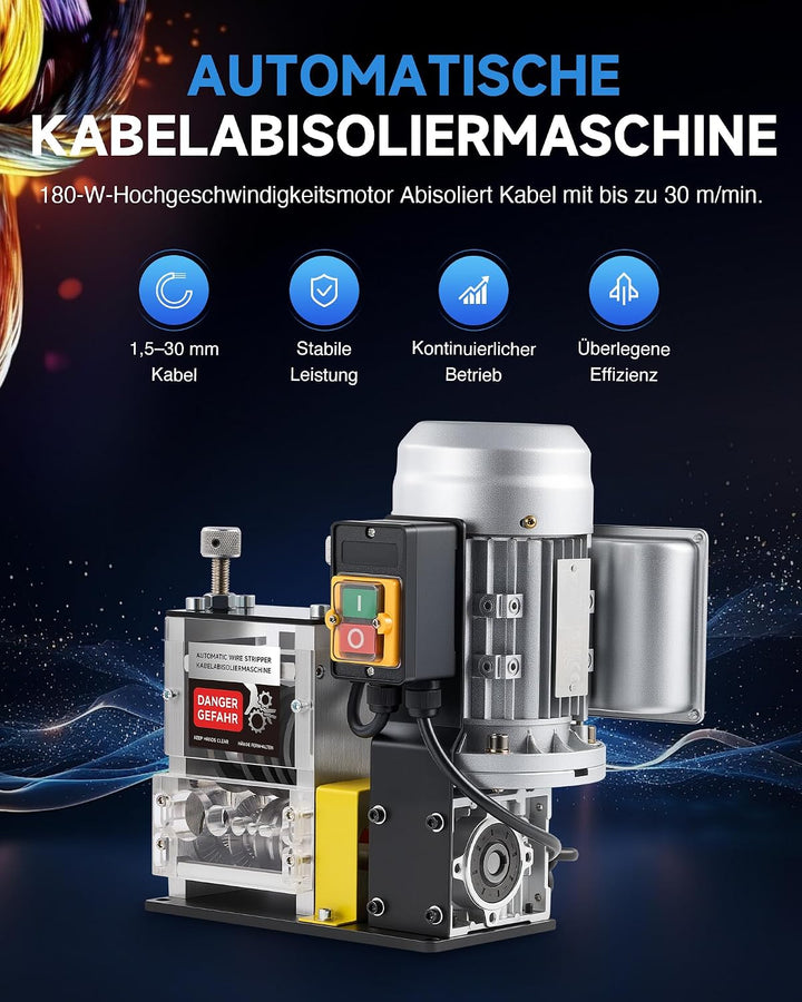 CREWORKS 180 W Elektrische Abisoliermaschine von 1,5-30 mm Mit 5 Verstellbaren Kanälen, Geschwindigk