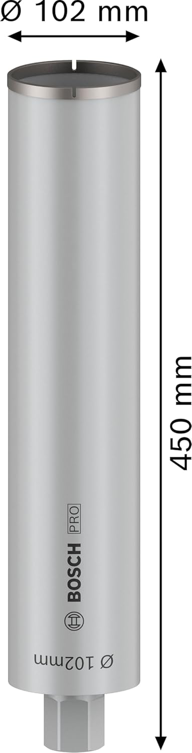 Bosch Professional Diamantnassbohrkronen (für Beton, 1 1/4 Zoll UNC, Ø: 102 mm, Zubehör für Diamantb