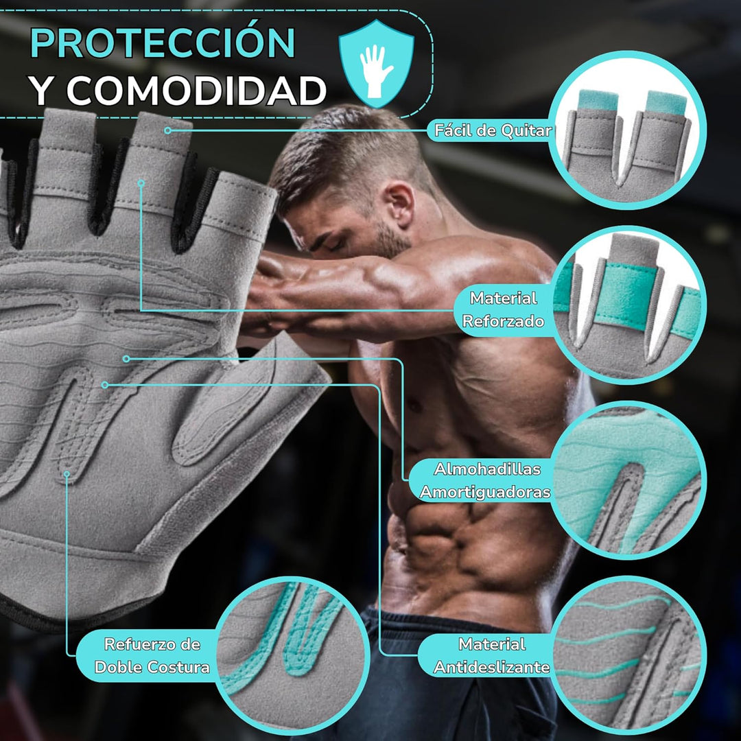 Fitnesshandschuhe | Crossfit-Handschuhe für Damen und Herren, atmungsaktiv, rutschfest und gepolster
