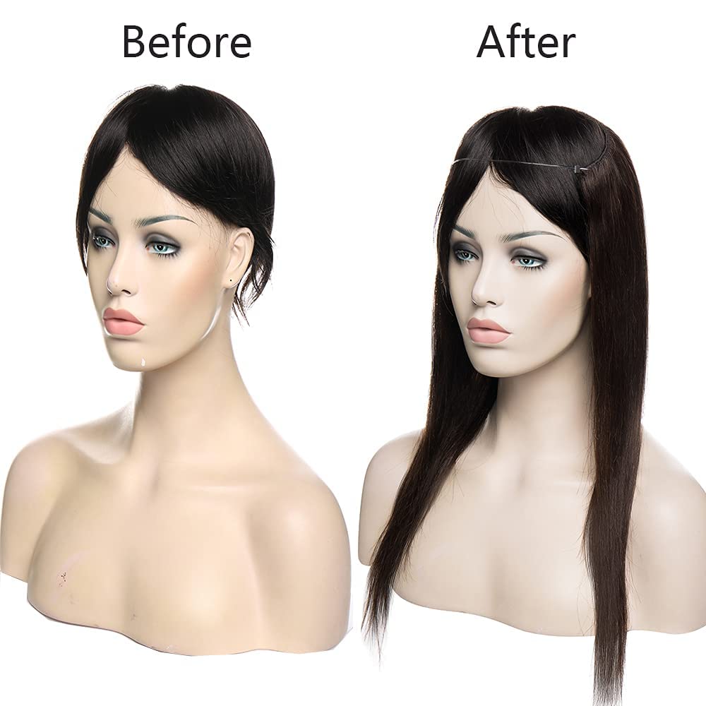 Extensions Echthaar mit transparenter Schnur, Silk-co Wire in ExtensionsDunkelbraun 60g, Secrets Hai