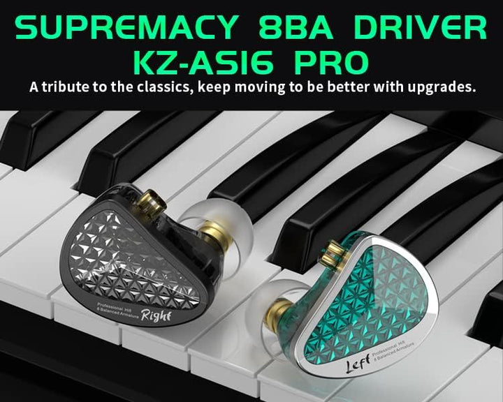 LINSOUL KZ AS16 Pro 16BA Balanced Armature Drivers Earphones HiFi Bass In Ear Monitor Earphones with