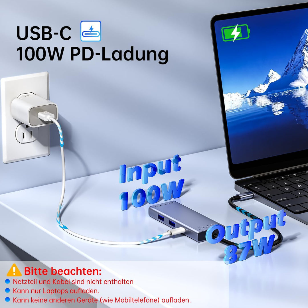 Docking Station USB C Hub Dual HDMI, Melelink USB-C auf 2 HDMI Adapter 4K @60Hz, 3*USB Ports, PD 100