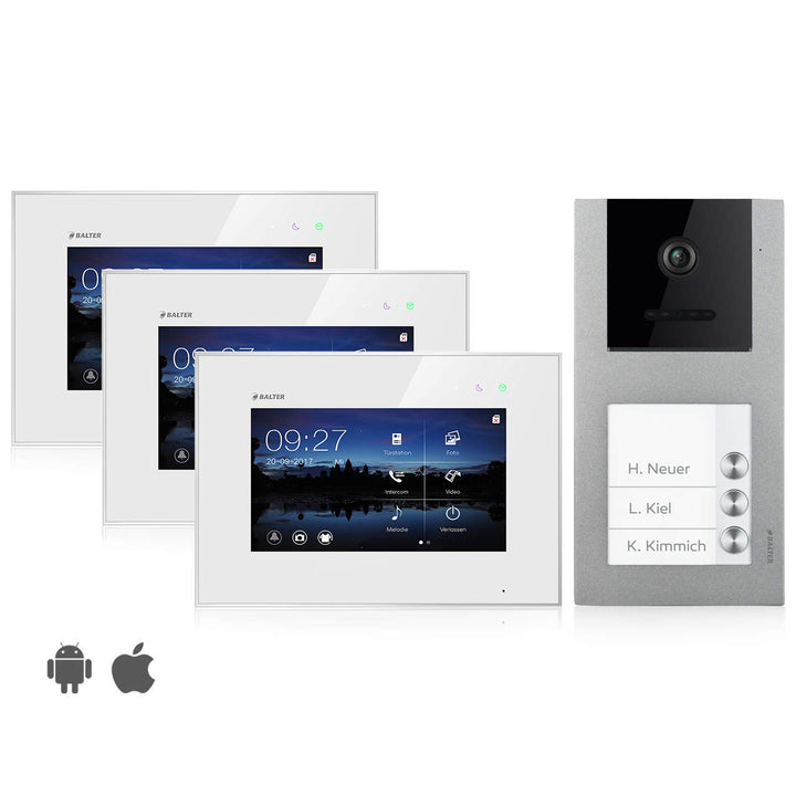 Balter EVO Video Türsprechanlage ✓ Touchscreen 7 Zoll Monitor ✓ Smartphone App ✓ 2-Draht Bus ✓ Aufpu