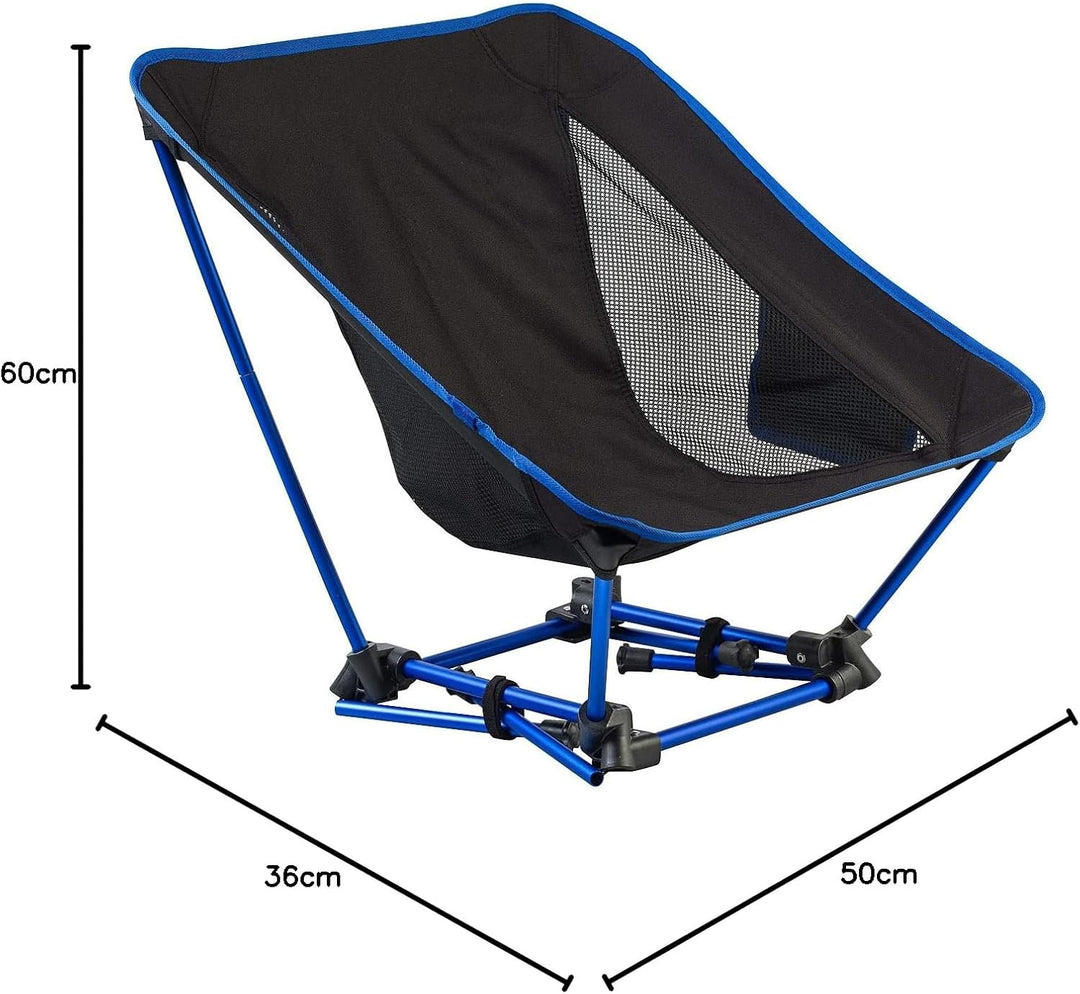 Semptec Urban Survival Technology Camping Klappstuhl: 2-er-Set Klappbarer Campingstuhl, 2 Sitzhöhen,