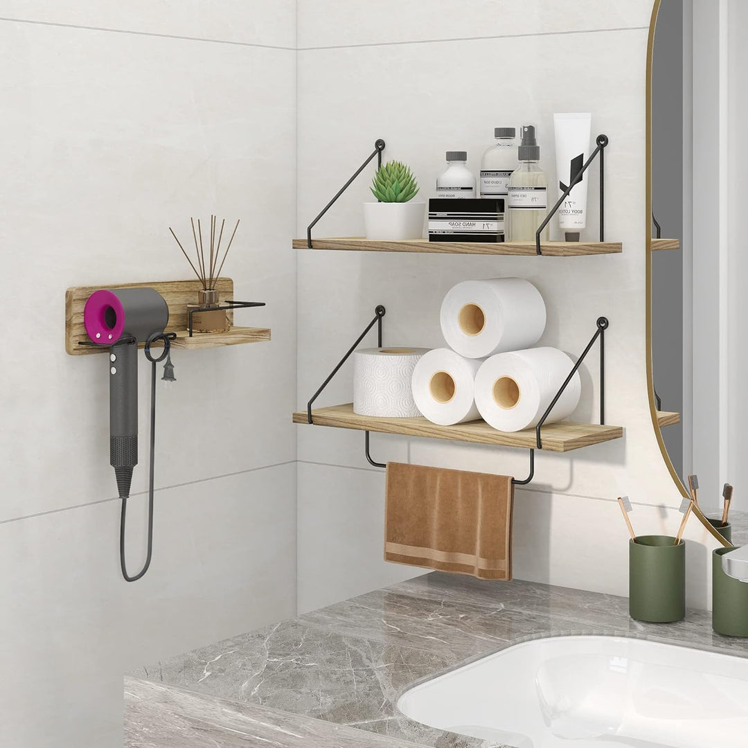 SUMGAR Wandregal küche Holz Schweberegale hängende Regale Wand Holz Dekorative Regale aus Holz für W