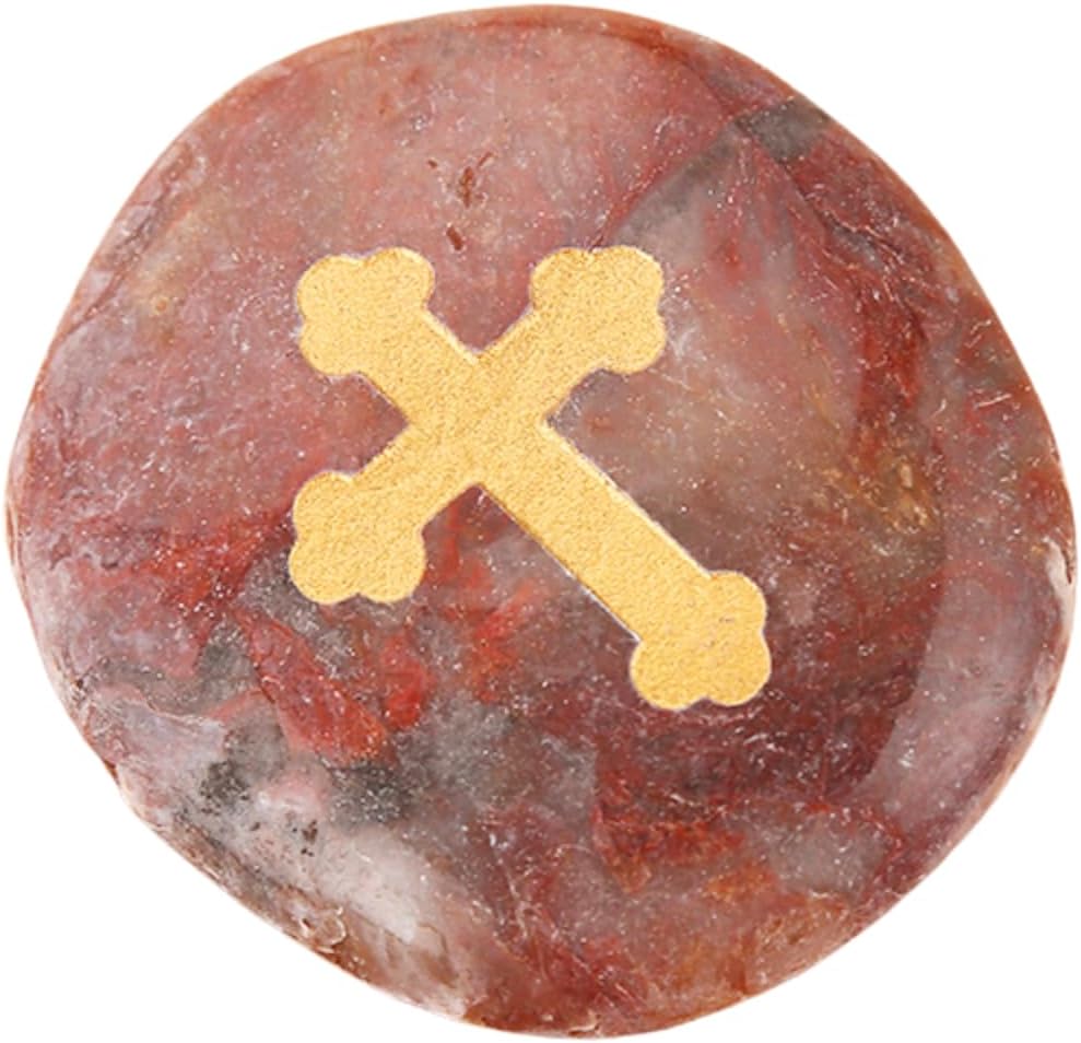 ROCKIMPACT 12 Kreuz Steine mit Kreuz Glück Gravierte Steine Gravur Inspirierende Ermutigung Dankbark