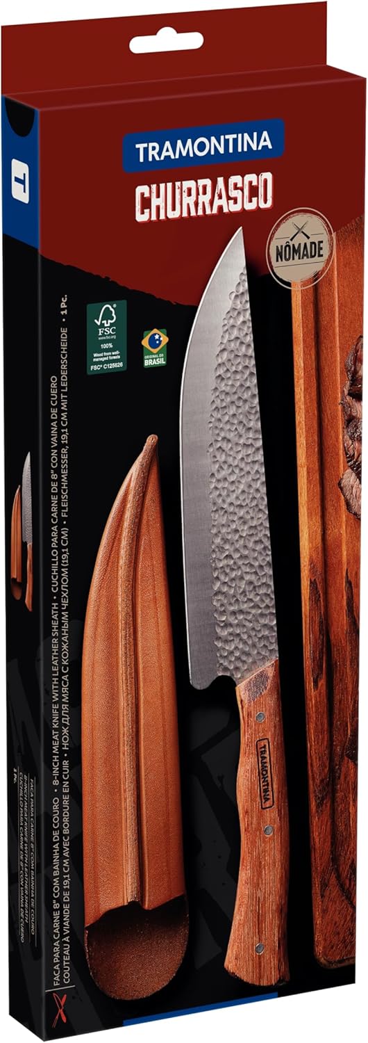 NOMADE Fleischmesser mit Leder-Etui, 20 cm * 20 cm Mit Leder-etui, 20 cm Mit Leder-etui