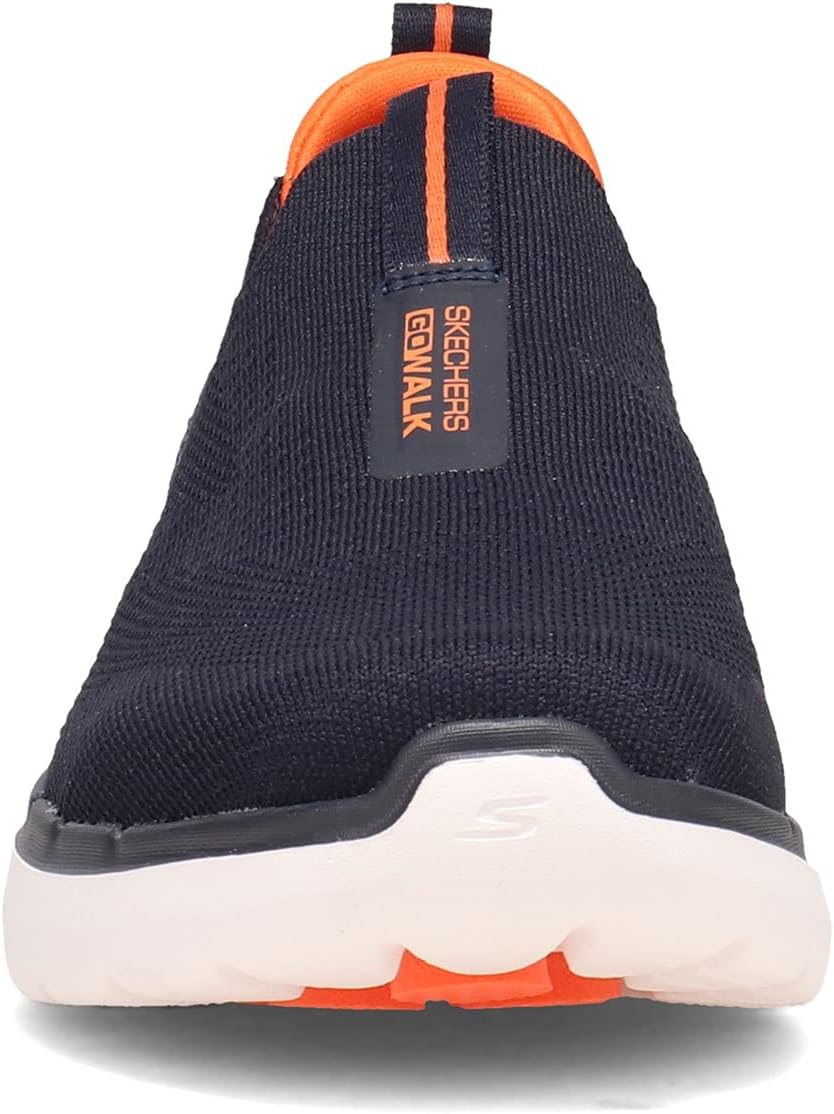 Skechers Herren Go Walk 6 Sneaker 42 EU Navy And Orange Textile, 42 EU Navy And Orange Textile