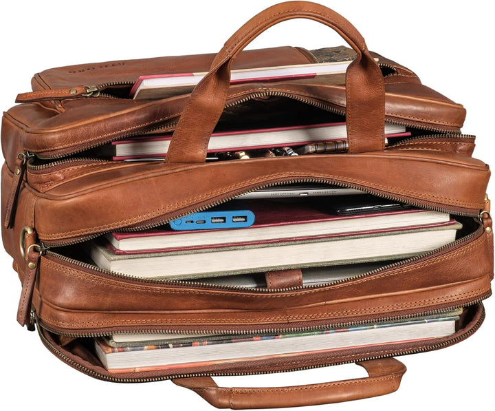 STILORD "Ace Aktentasche Leder Herren Damen Gross Business Tasche Echtleder Vintage für Laptop 15,6