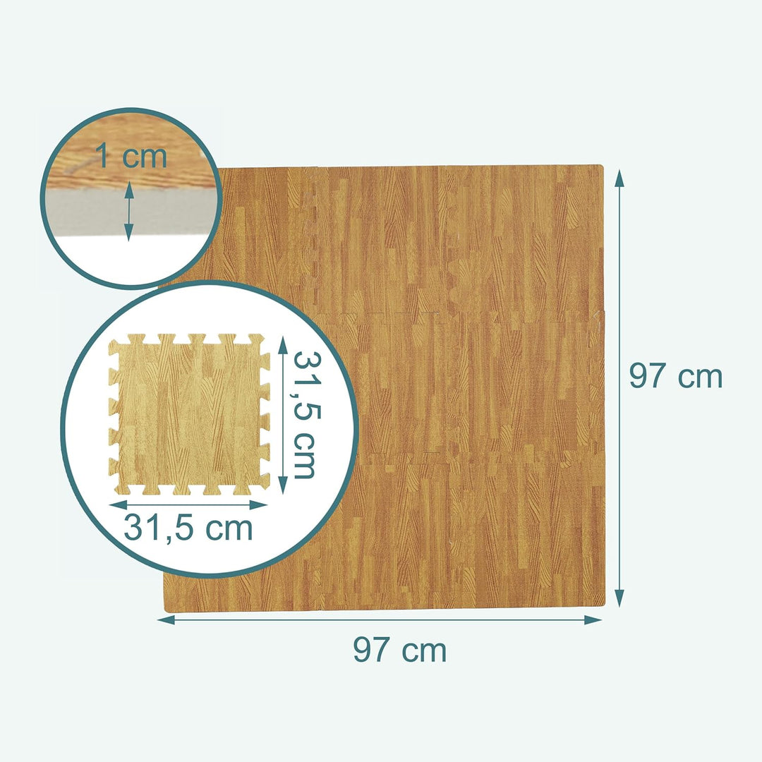 Relaxdays 36 x Bodenschutzmatte, Puzzlematten für Sport und Fitnessgeräte,ca. 3,4 m², Eva Schaumstof