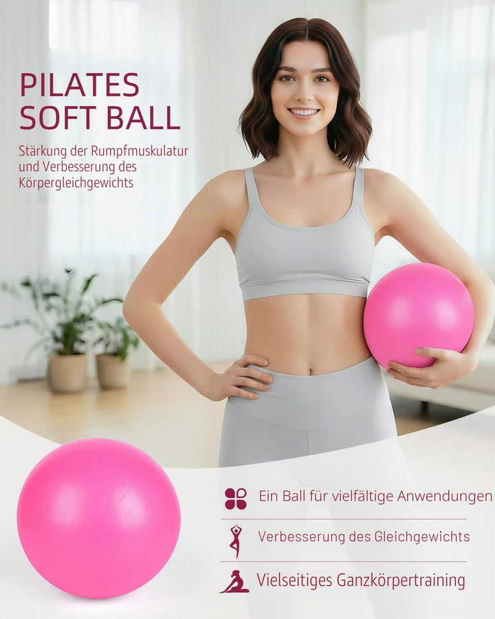 Abahub Pilates Ring Set, 35CM Magic Circle, 25CM Mini Ball, Stretchbänder,Home Pilates Ausrüstung, f