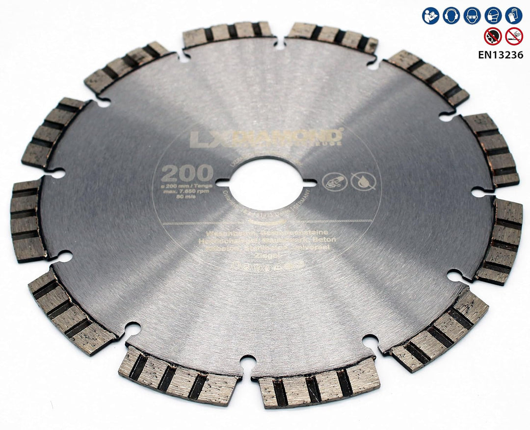 LXDIAMOND Diamant-Trennscheibe 200mm Premium Diamantscheibe Beton Mauerwerk Stein passend für Lamell