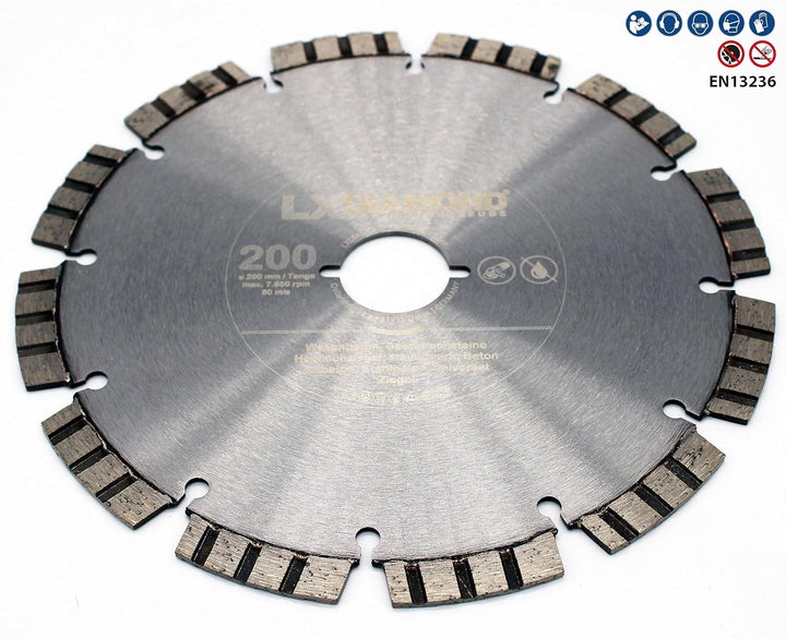LXDIAMOND Diamant-Trennscheibe 200mm Premium Diamantscheibe Beton Mauerwerk Stein passend für Lamell