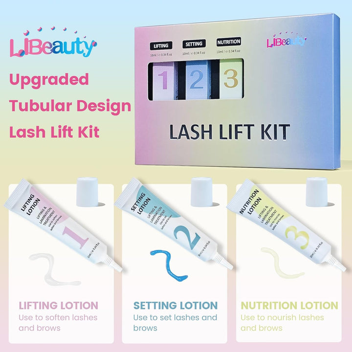 Libeauty Wimpernlifting Set, 10ml Lash Lifting Kit, Präzise Kontrolle Der Lotionmenge, Röhrenförmige