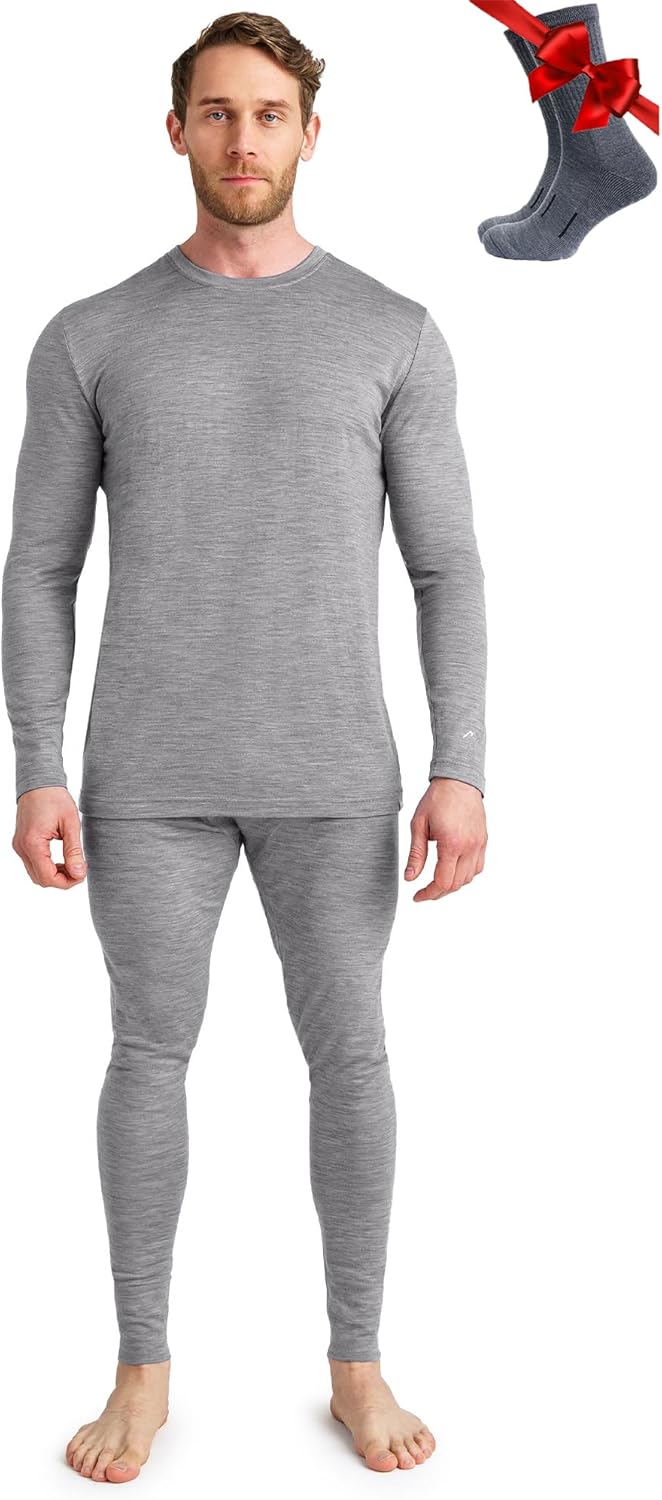 Merino.tech 100% Merino Unterwäsche Herren Set - Leicht, Mittelgewicht, Thermounterwäsche Merinowoll