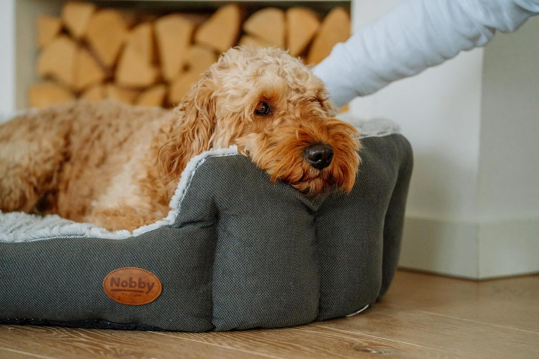 Nobby Komfort Bett oval "CACHO" dunkelgrau L x B x H: 86 x 70 x 24 cm dunkelgrau 86 x 70 x 24 cm, du