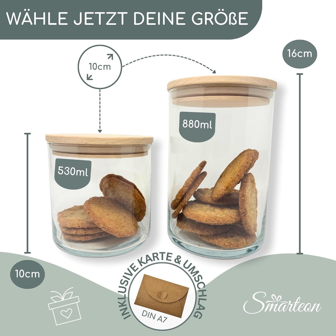 Vorratsgläser mit Deckel personalisiert mit Gravur, kleine Geschenke, Keksdose personalisiert, Danke
