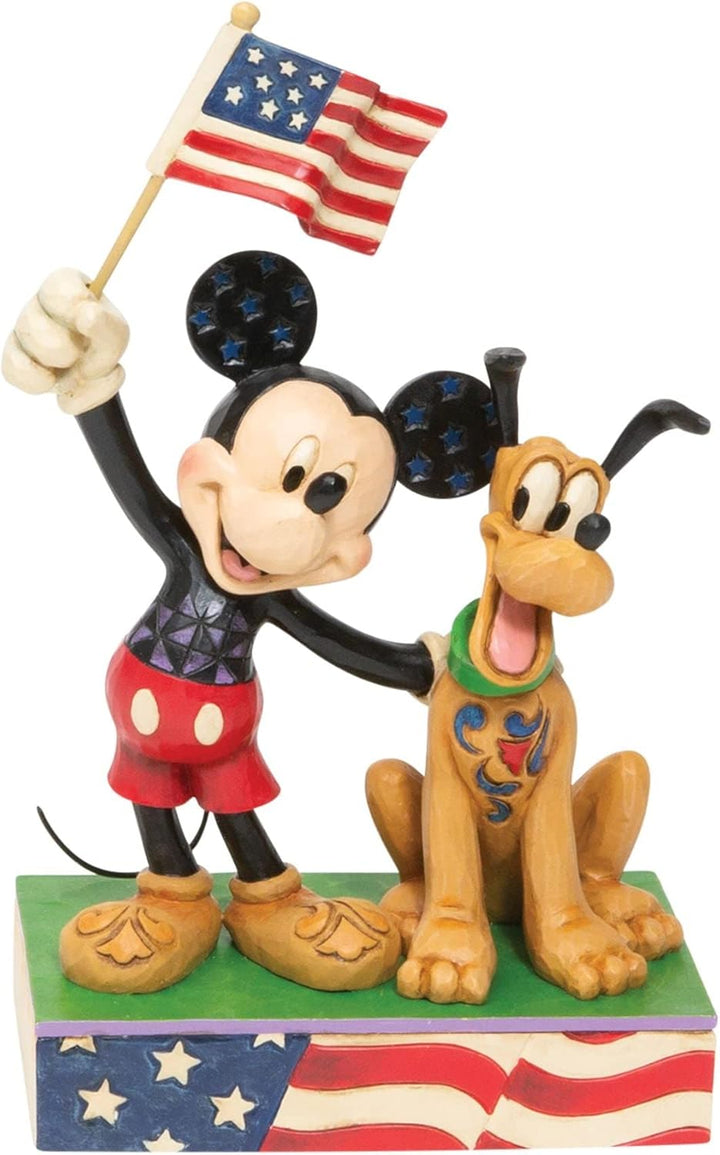 Enesco Disney Traditions von Jim Shore Mickey Mouse und Pluto Patriotic Figurine, Steinharz, one Siz