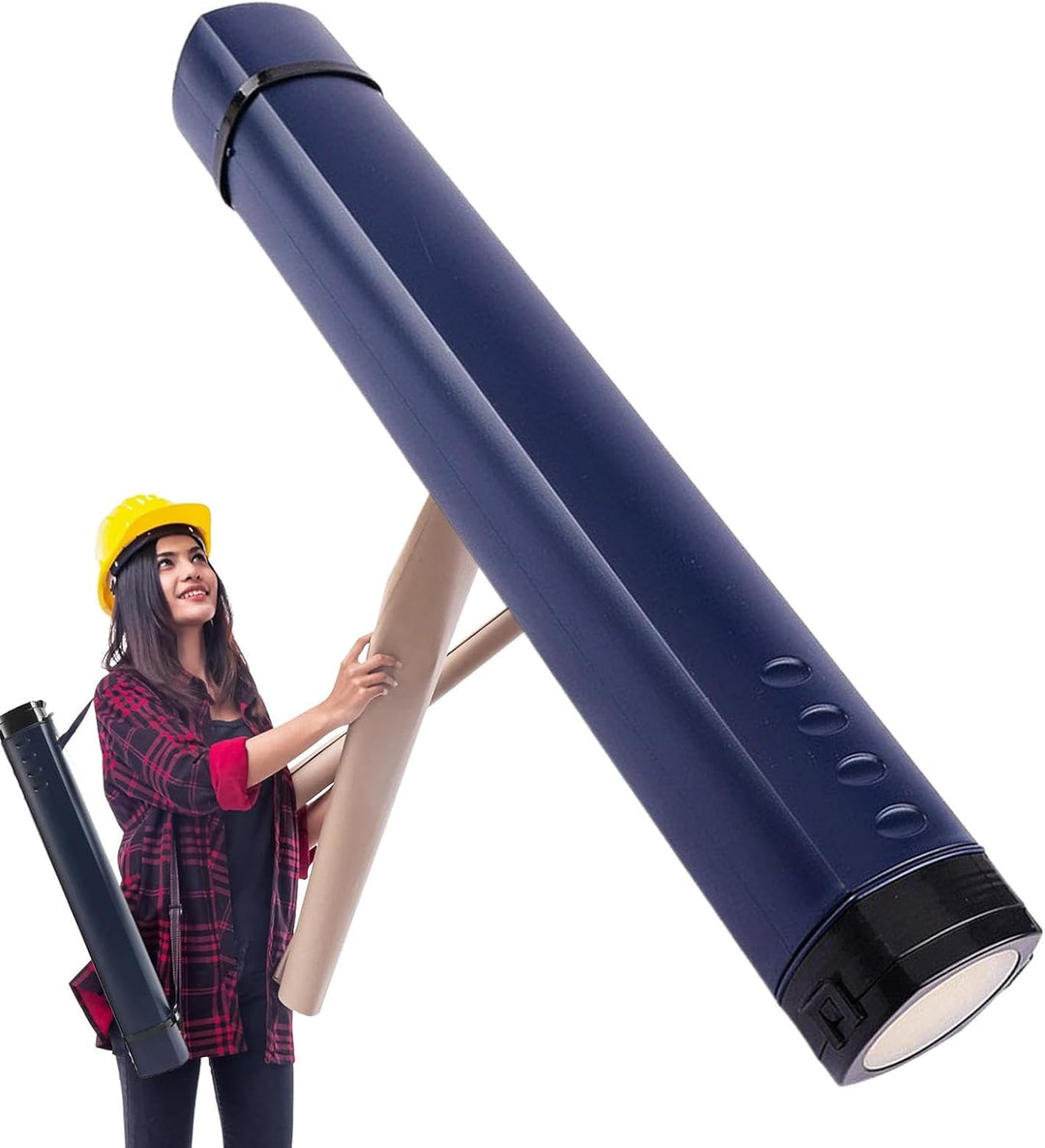 Posterrohr, Posterrohr mit Riemen, Mailing Tubes, tragbare Aufbewahrungsröhre für Kunst, Karten, Blu