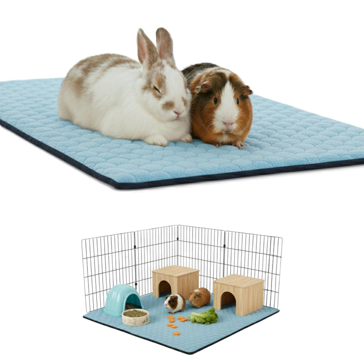 NEO SOLVO Käfig Einlage für Meerschweinchen und Kaninchen – 70 x 140 cm (2 x 4) mit abnehmbarer Flee