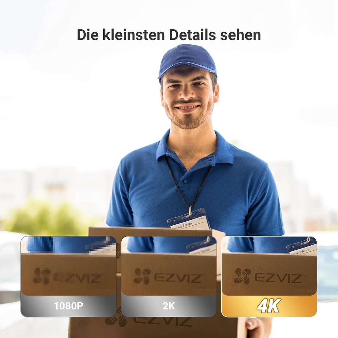 EZVIZ WLAN Türspion mit 5,5-Zoll-Farbbildschirm, 4K Kabellose Video Türklingel Kamera mit 155° Weitw