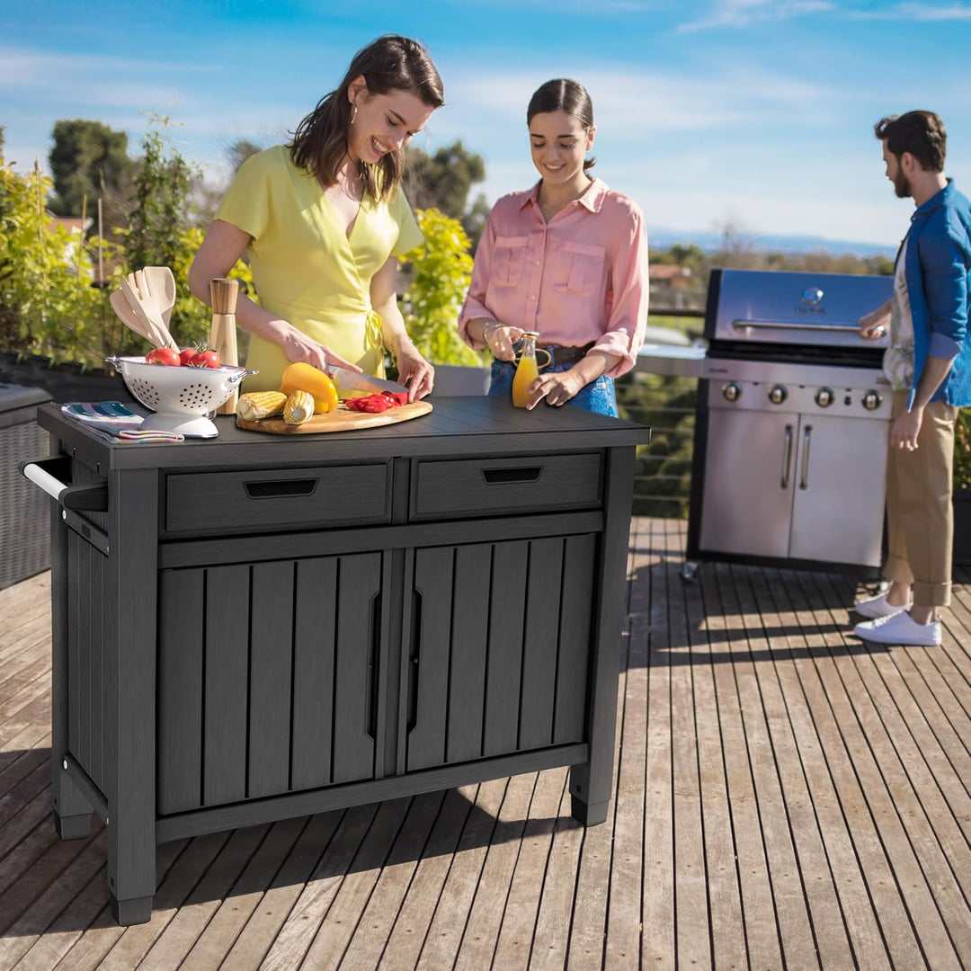 Keter Barbecue Unity XL, ideal als Halterung für die Zubereitung des Grills, 134 x 51,7 x 90 cm, Gra