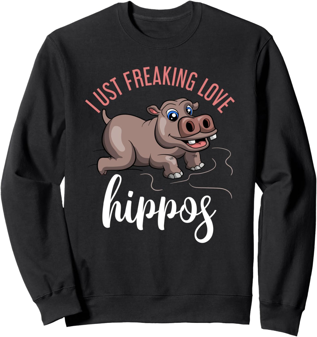 Afrika Safari Zoo Tier Hippo Liebe Geschenk Süsses Nilpferd Sweatshirt