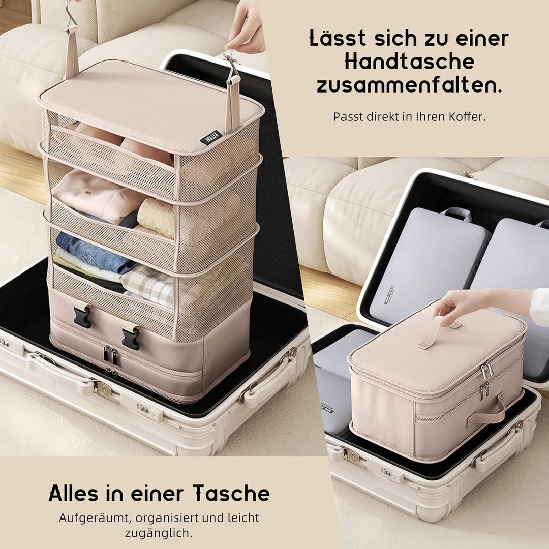 ACESOME Compression Koffer Organizer, Koffer-Organizer, Camping Organizer Hängend, Faltbar Regal Han