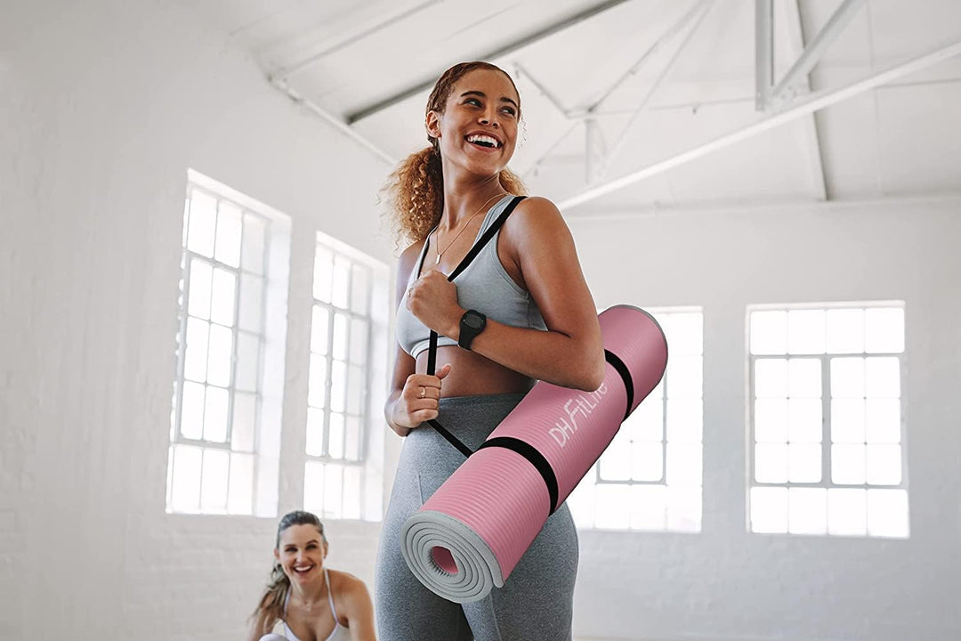 DH FitLife Trainingsmatte Fitnessmatte, Sportmatte 183 * 61 * 1 cm, Gymnastikmatte extra reissfest,