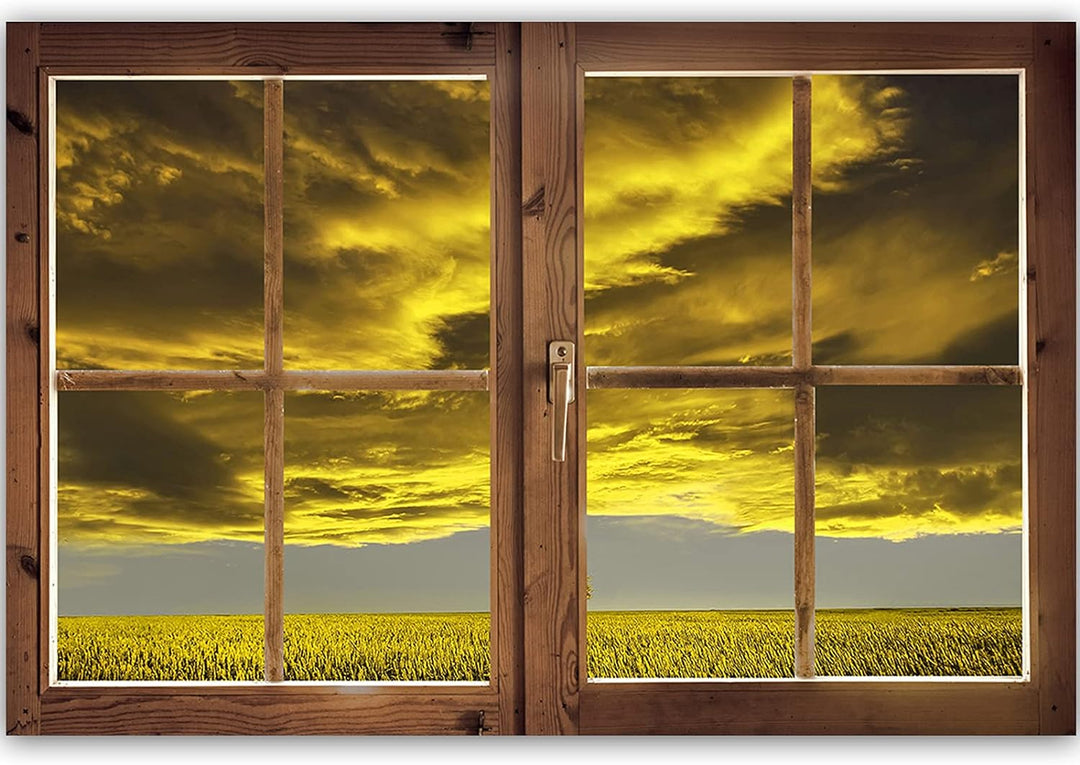 Feeby Bild auf Vlies Leinwand Einsamer Baum Gegen Himmel 90x60 cm Kunstdruck Modern Wandbilder Deko