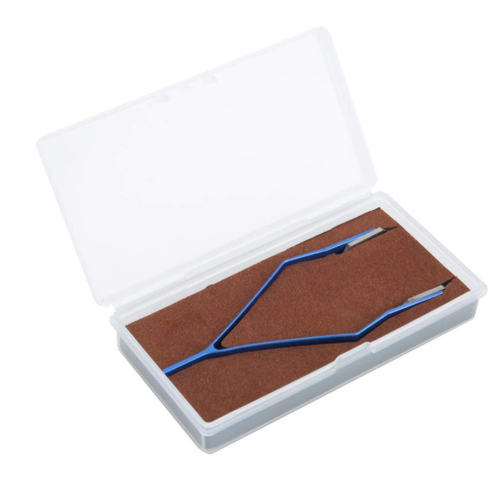 DAUERHAFT Pince à Épiler à Ressort, Pince à Épiler en V Bleu Pratique, pour Horlogers et Réparateurs