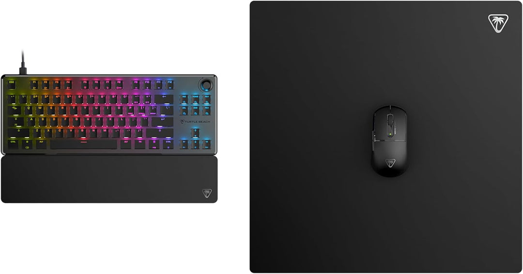 Turtle Beach Sense Core quadratisches PC-Gaming-Mauspad, rutschfeste Gummi-Rückseite, ausgewogene Mi