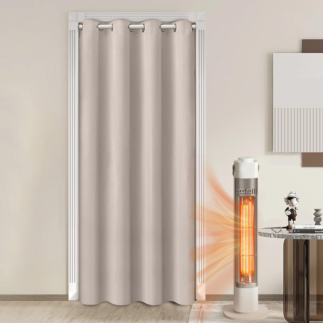 Lapalife Türvorhang Blickdicht mit Ösen H203xB132cm Thermovorhang Raumverdunkelung Vorhang Drapierun