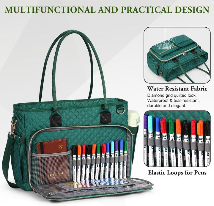 Laptoptasche Damen 15,6 Zoll Lehrertasche Gross Aktentasche Tasche mit 2 Seitentaschen, Notebooktasc
