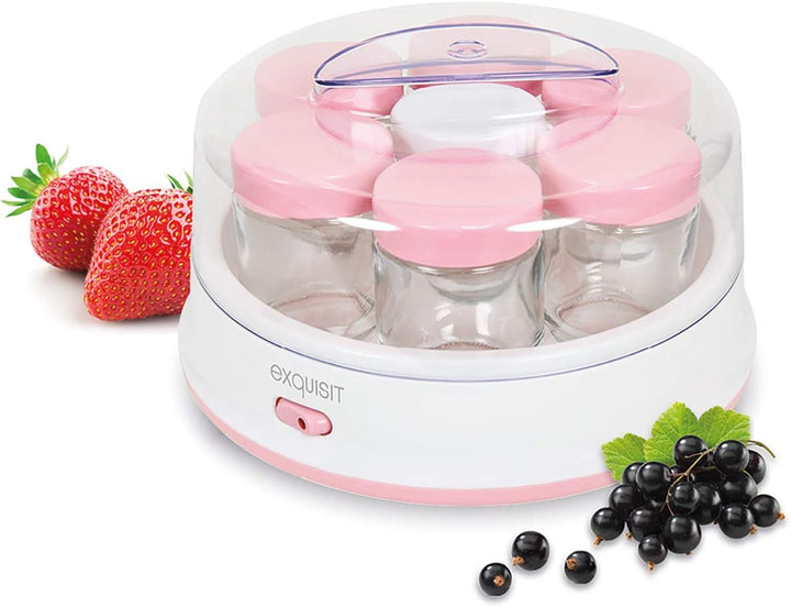 Exquisit Maker YM 3101 WEP | Joghurt selber Machen | Joghurtbereiter | 7 Portionsgläser á 200 ml | S
