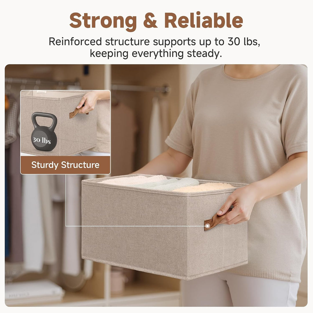 StorageWorks grosse Aufbewahrungskörbe für Regale, Aufbewahrungsbox für Kleiderschrank, dekorative K