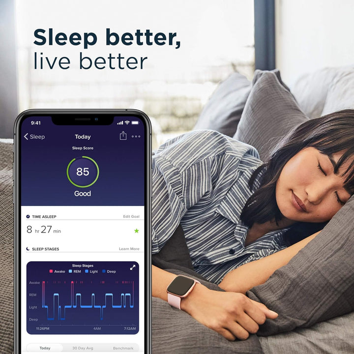Fitbit Versa 2 Health & Fitness Smartwatch SE (NFC), Charcoal - Iron Mist Grey Aluminum Versa 2 SE R