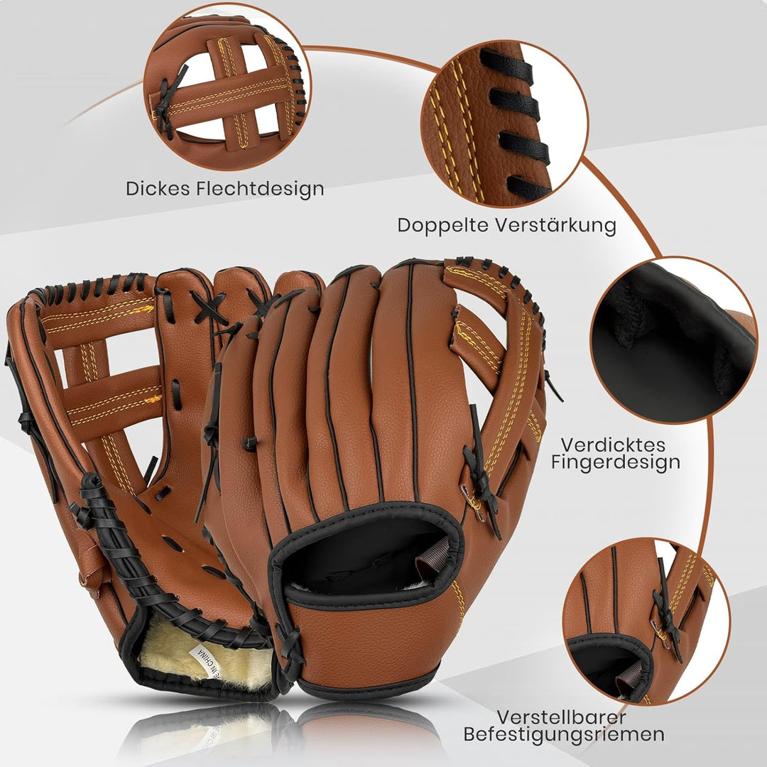 LeapBeast Baseball Handschuhe, Softball Handschuhe mit 1 Ball, Baseball Training Wettbewerb Handschu